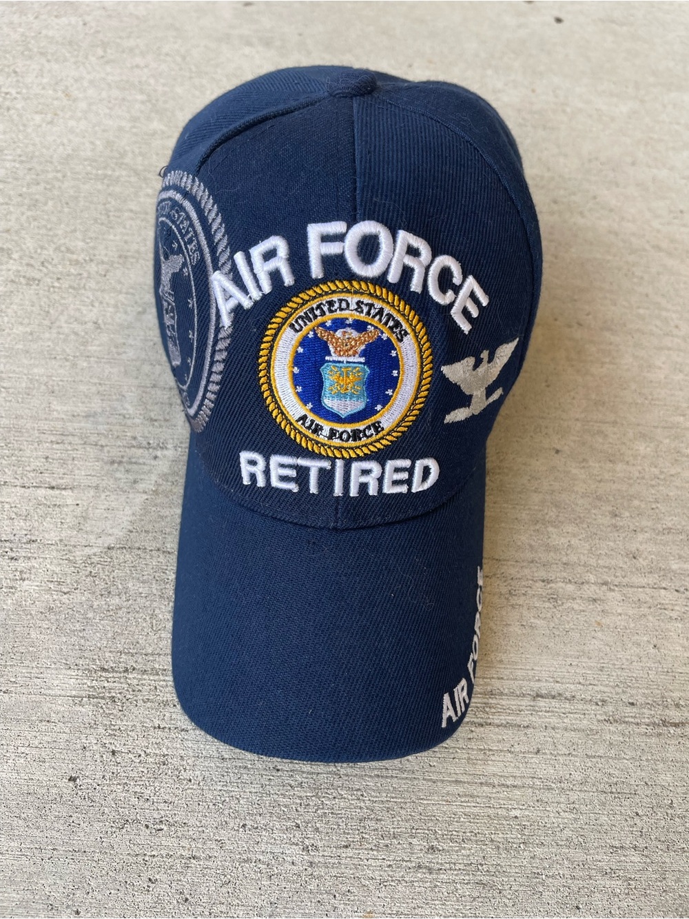 United States Air Force Retired Navy Blue Embroidered Baseball Cap
